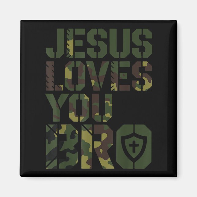 Manar Jesus Kärlek You Bro Funny Christian Boy God Magnet (Framsidan)