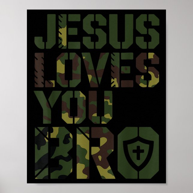 Manar Jesus Kärlek You Bro Funny Christian Boy God Poster (Framsidan)