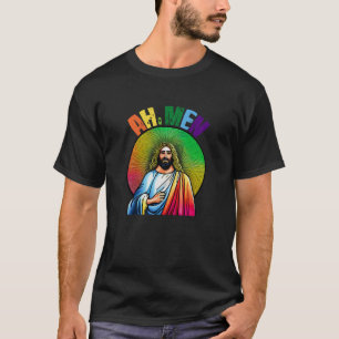 Manar Jesus Kristus HGBTQ Rainbow Färg Christian T Shirt