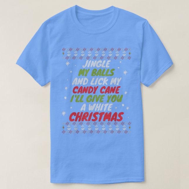 Manar Jingle My Bollar Slickar min Candy cane Whit T Shirt (Design framsida)
