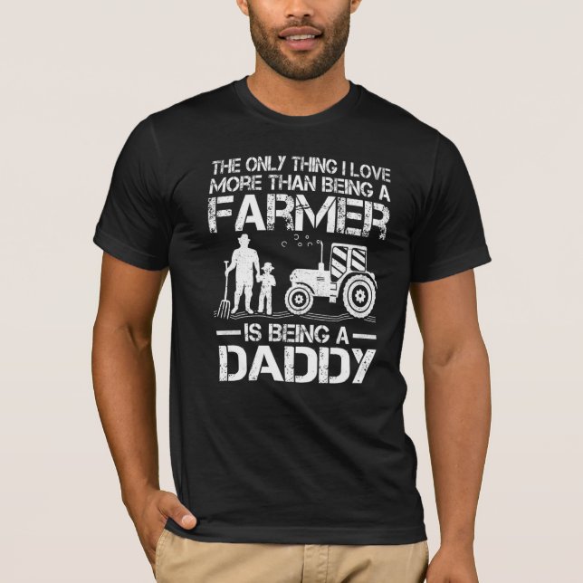 Manar jordbrukstraktor Retro Farmer Pappor T Shirt (Framsida)