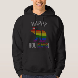 Manar Julafton Gay Bear Gay Pappa Kupel Vult jul Hoodie