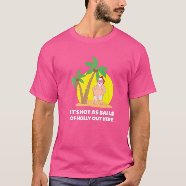 Manar Juli juli Hett som Bollar jultomten T Shirt (Framsida)