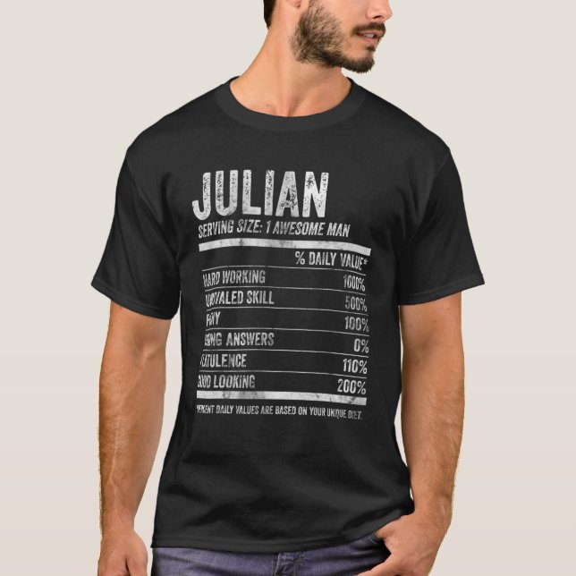 Manar Julian Nutrition Personlig Namn Funny Namn T Shirt (Framsida)