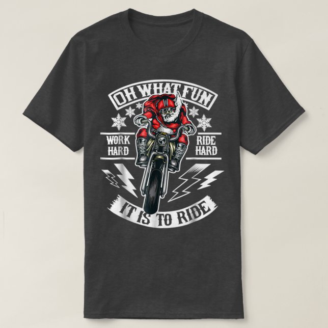 Manar julmotorcykel Santa Biker, vilken roligt? T Shirt (Design framsida)