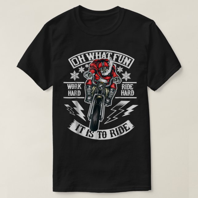 Manar julmotorcykel Santa Biker, vilken roligt? T Shirt (Design framsida)
