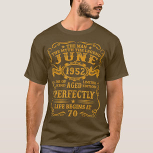 Manar juni 1952 Den man Myth Legend 70-åriga bir T Shirt