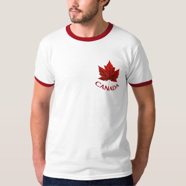 Manar Kanada T-Shirt Canada Flagga Maple Löv Shirt (Framsida)