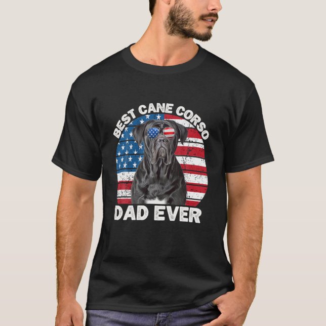 Manar Käpp Corso Pappa Amerikanska Flagga Patrioti T Shirt (Framsida)