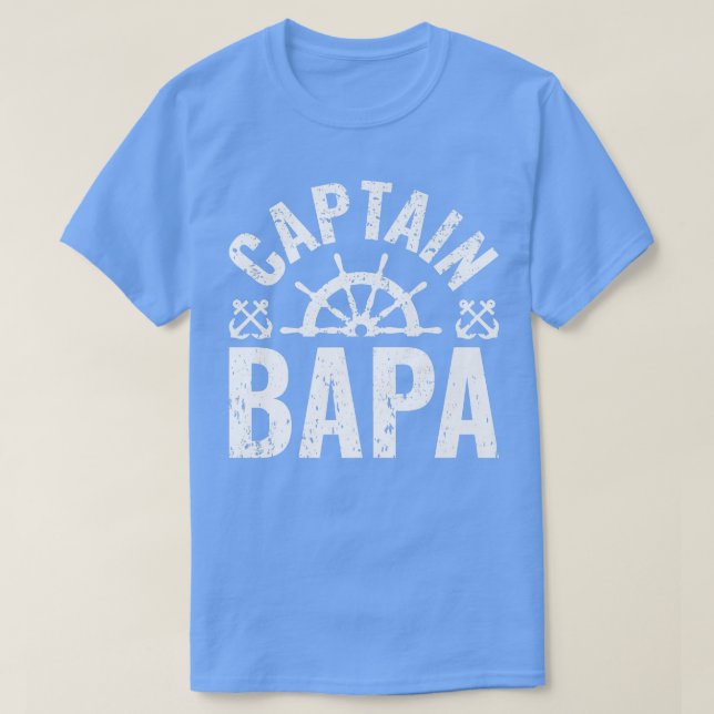 Manar kapten Bapa Boat Owner Sjö Boating Far T Shirt (Design framsida)