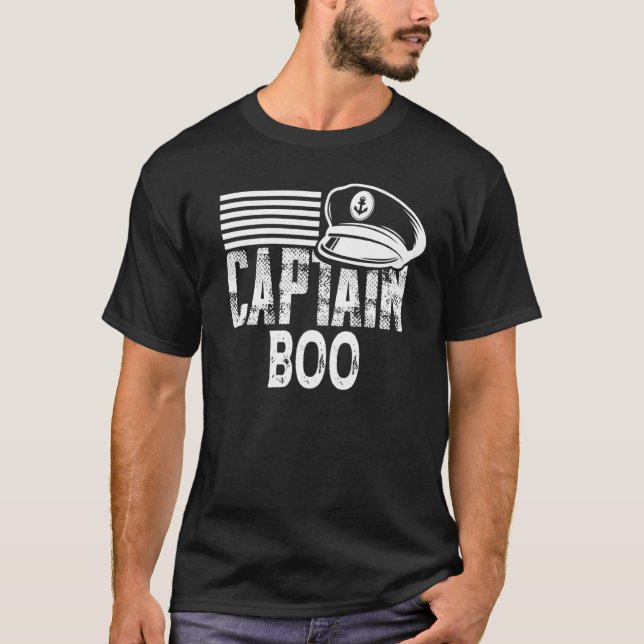 Manar kapten Boo Sailing Kapten Hat Boat Owner Bo T Shirt (Framsida)