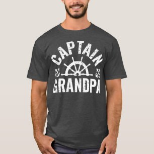 Manar kapten Grandpa Boat Owner Sjö Boating T Shirt