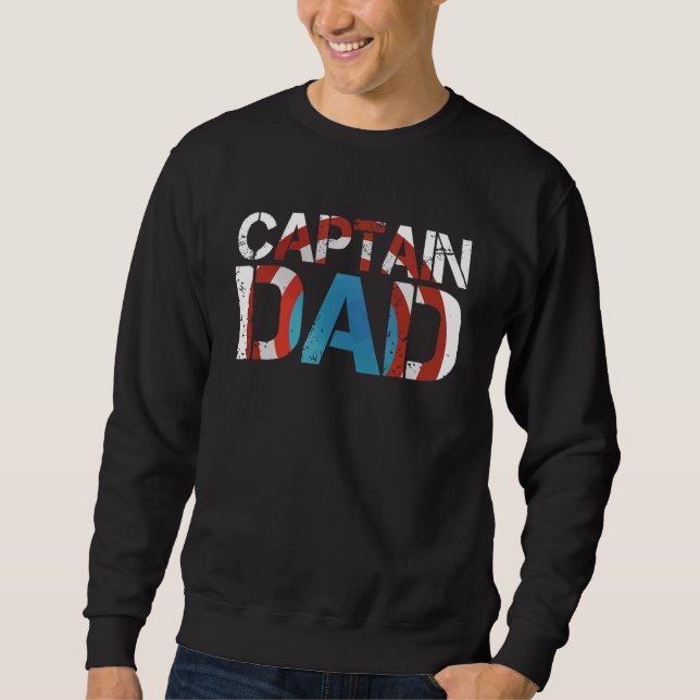 Manar kapten Pappa Hero Held Pappa Fars dag 202 Lång Ärmad Tröja (Framsida)
