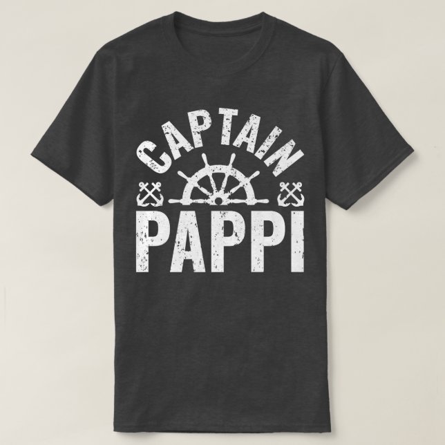 Manar kapten Pappi Boat Owner Sjö Boating Far" T Shirt (Design framsida)