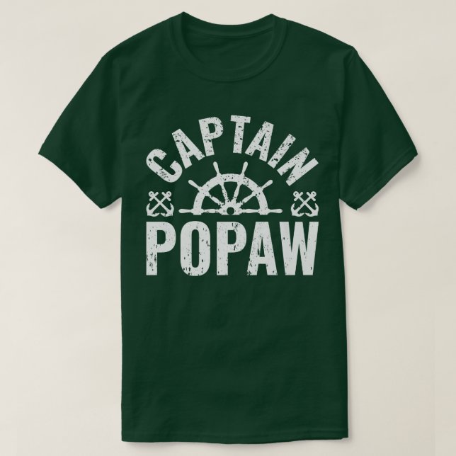 Manar kapten Popaw Boat Owner Sjö Boating Far" T Shirt (Design framsida)