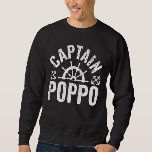 Manar kapten Poppo Boat Owner Sjö Boating Far" Lång Ärmad Tröja