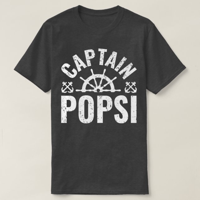 Manar kapten Popsi Boat Owner Sjö Boating Far" T Shirt (Design framsida)