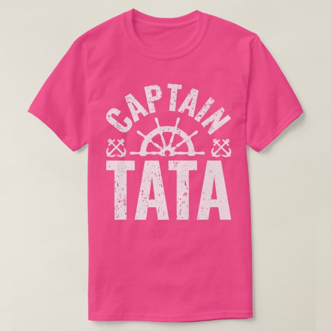 Manar kapten Tata Boat Owner Sjö Boating Far T Shirt (Design framsida)
