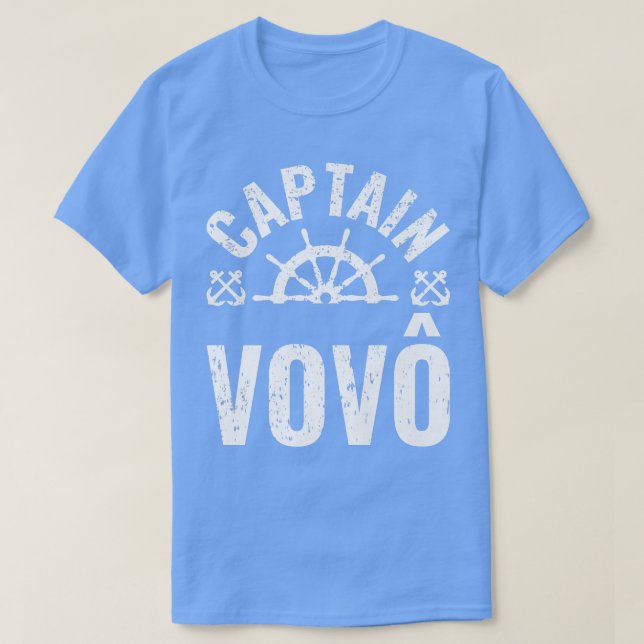 Manar kapten Vovo Boat Owner Sjö Boating Far T Shirt (Design framsida)