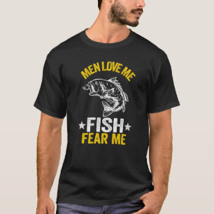 Manar Kärlek me Fish Fear Fear mig Bass Fishwomen T Shirt