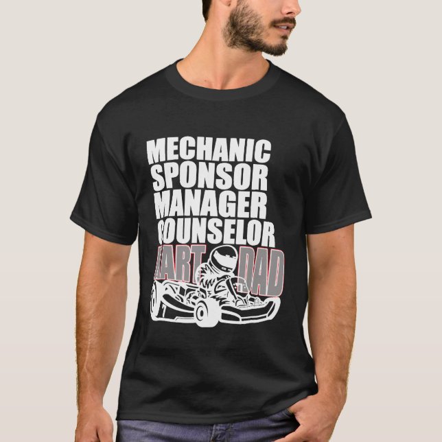 Manar Karting Pappa Mechanic Sponsor Manager Counc T Shirt (Framsida)