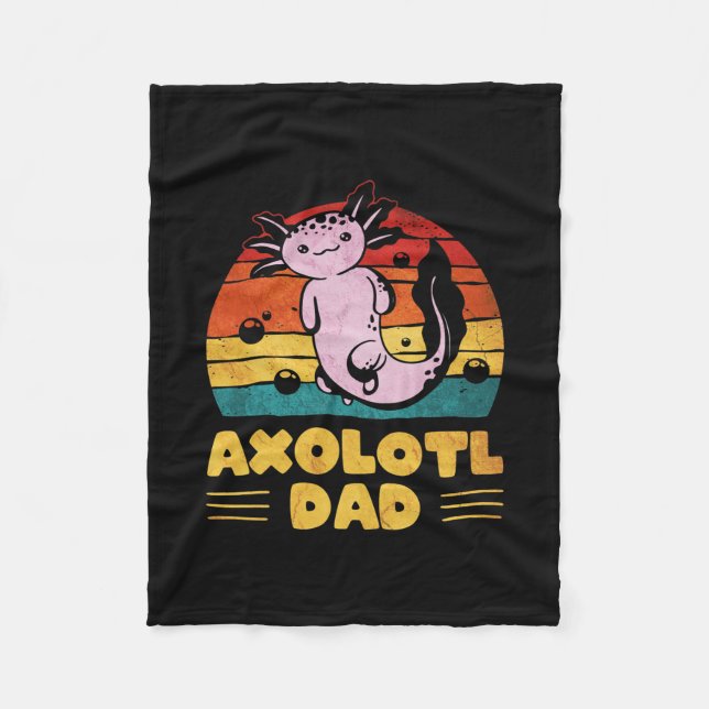 Manar Kawaii Axolotl Pappa Retro Vintage  Fleecefilt (Framsidan)