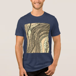 Manar ’Khaki Tan Grönt silke Harvest’ T Shirt