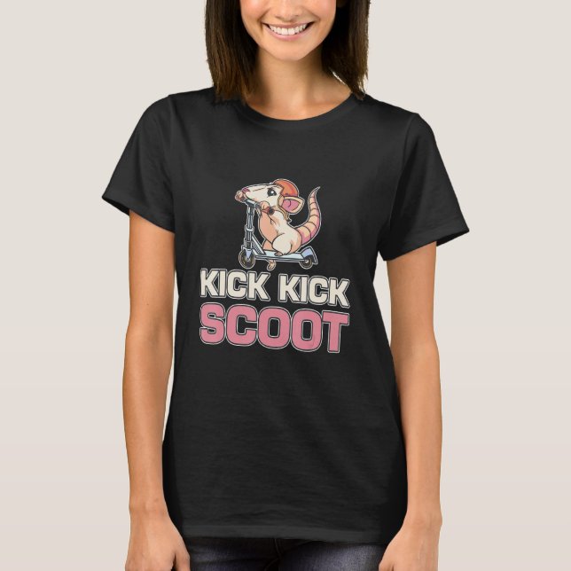 Manar Kick Kick Scoot Scooter Tricks Stunts Riding T Shirt (Framsida)