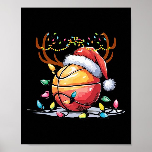 Manar Kids i julsketll Santa Reindeer Sport Poster (Framsidan)