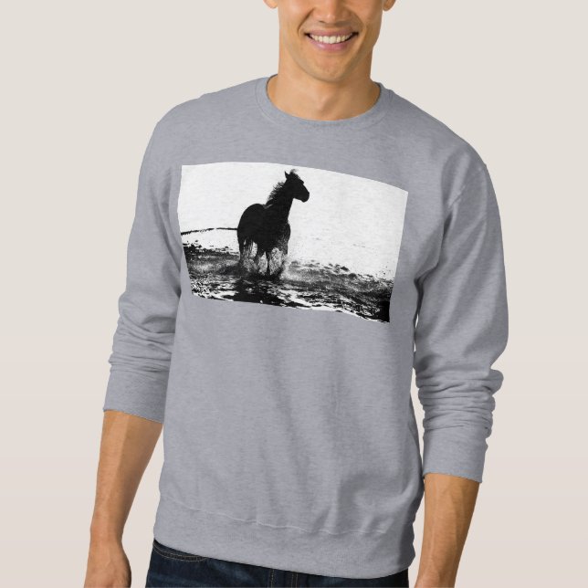 Manar Kläder Grått Sweatshirt Runse Horse (Framsida)