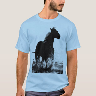 Manar Kläder som kör poppkonst för hästar T Shirt