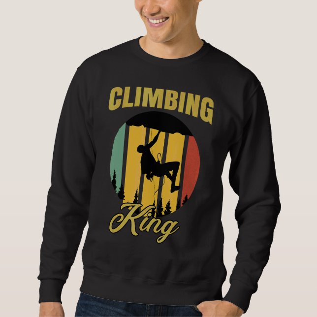 Manar klättring Kung Retro Boulder Sten Boulder Lång Ärmad Tröja (Framsida)
