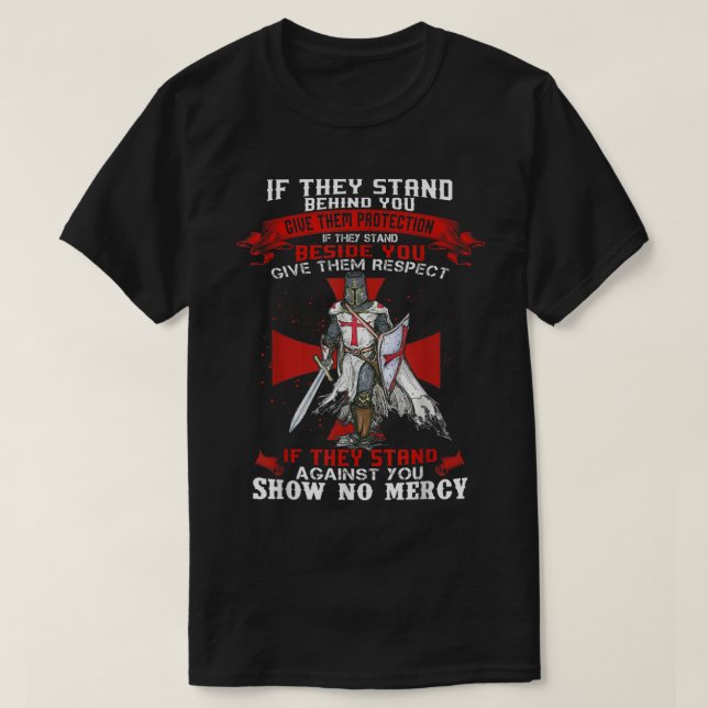 Manar Knight Templar Christian Warrior om Gud T Shirt (Design framsida)