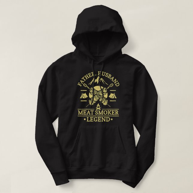 Manar Kött Smoker Pappa Grilling Hoodie (Design framsida)