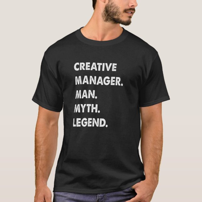 Manar Kreativ Manager Man Myth Legend Premium T Shirt (Framsida)