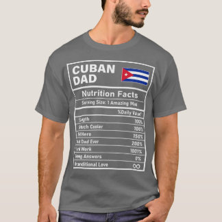 Manar Kuba Pappa Nutrition Facts Fars dag Nation T Shirt