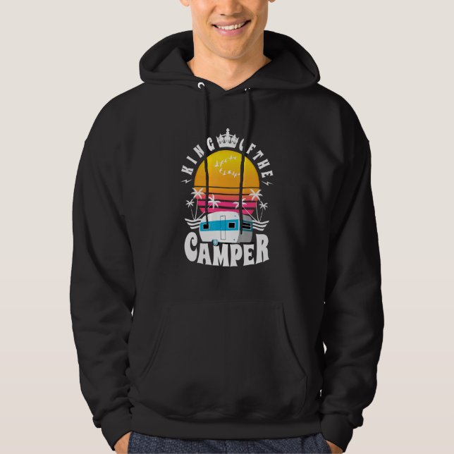 Manar Kung i Camper Camping Summer Retro Vinta Hoodie (Framsida)