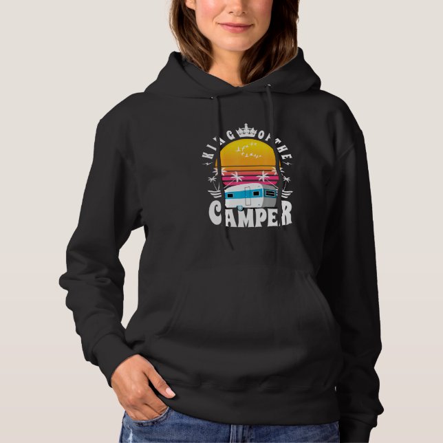 Manar Kung i Camper Camping Summer Retro Vinta T Shirt (Framsida)