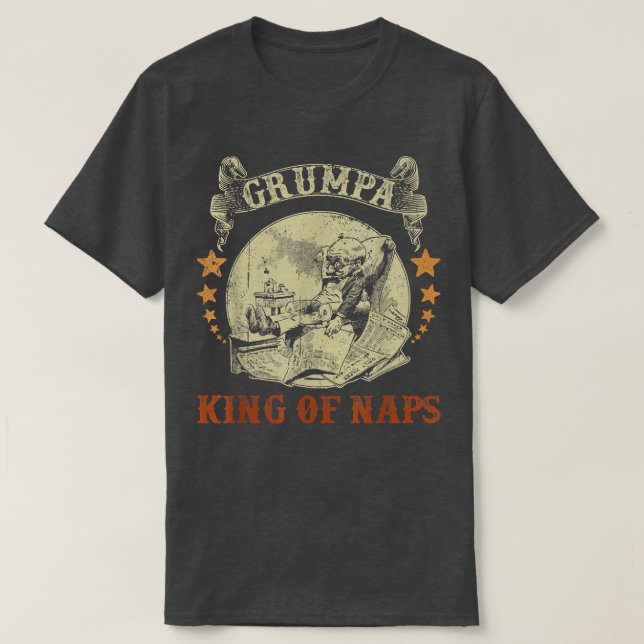 Manar Kung i Naps Grumpa Sleeping Napping Grandpa  T Shirt (Design framsida)