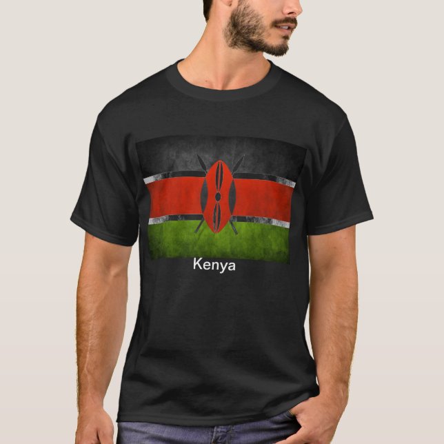 Manar kvalitets- kenyansk flaggaT-tröja T-shirt (Framsida)