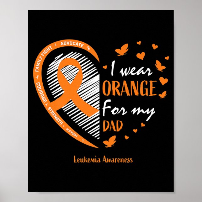 Manar Kvinnor Far I Bära Orange för min Pappa leuk Poster (Framsidan)