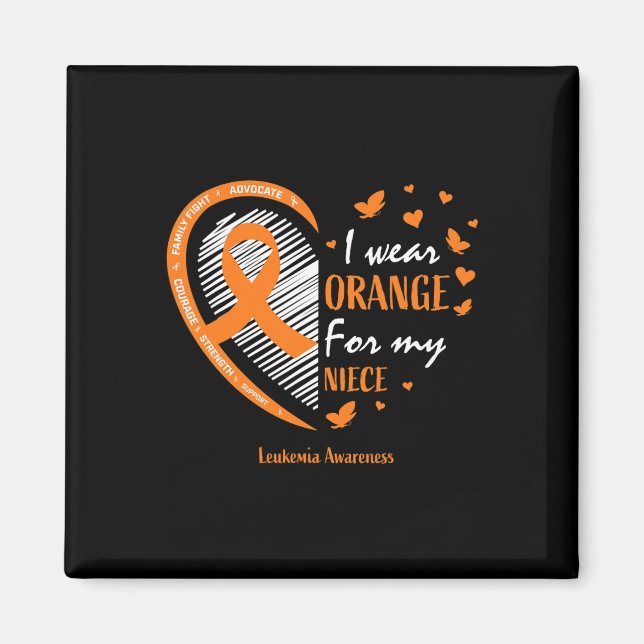 Manar Kvinnor I Bära Orange för min systerdotter L Magnet (Framsidan)