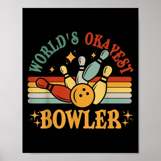 Manar Kvinnor i det Bowlareare Bowlingteamet Poster (Framsidan)