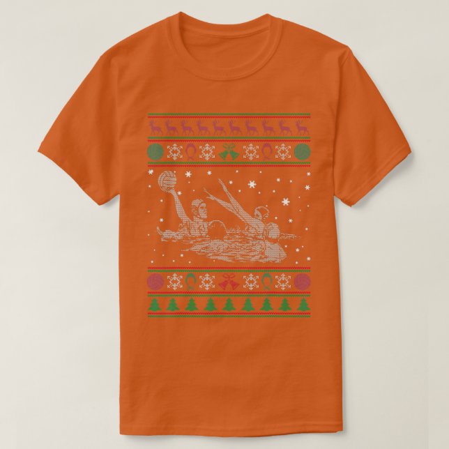 Manar Kvinnor Kärlek Vatten Polo Ugly jul Sweater  T Shirt (Design framsida)