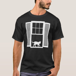 Manar Kvinnor Katt på fönstret T Shirt