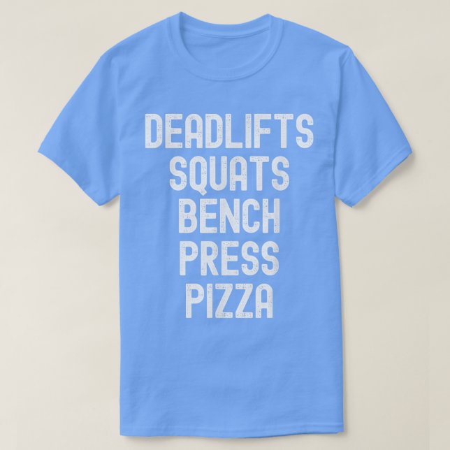 Manar Kvinnor på friktionstorget Bench Press Pizza T Shirt (Design framsida)