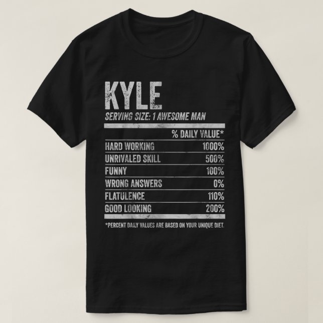 Manar Kyle Nutrition Personlig NameFunny Namn Fa T Shirt (Design framsida)