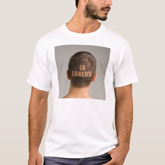 Manar LA Lakers Sports Haircut Shaved Head T-Shirt (Framsida)