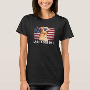 Manar Labrador Pappa Amerikanska Flagga Fars dag T Shirt