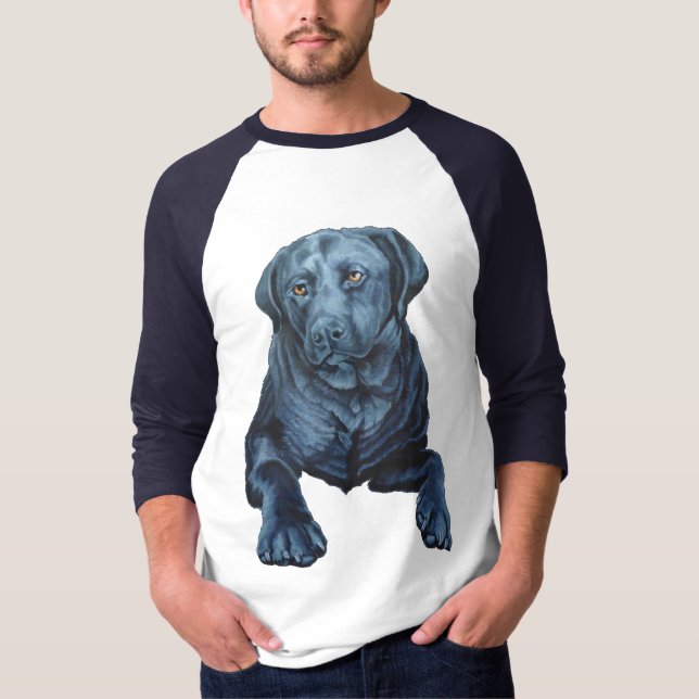Manar Labrador Shirts Blue Hund Art Baseball Jerse T Shirt (Framsida)